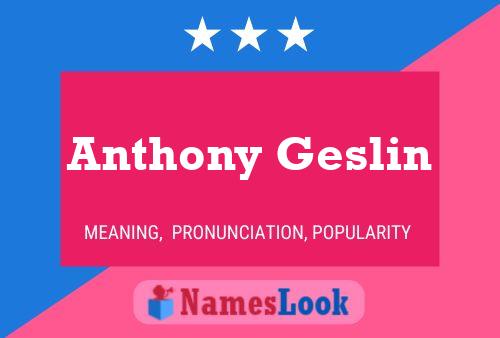 Anthony Geslin Namensposter