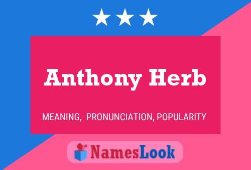 Anthony Herb Namensposter