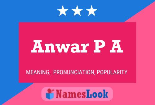 Anwar P A Namensposter