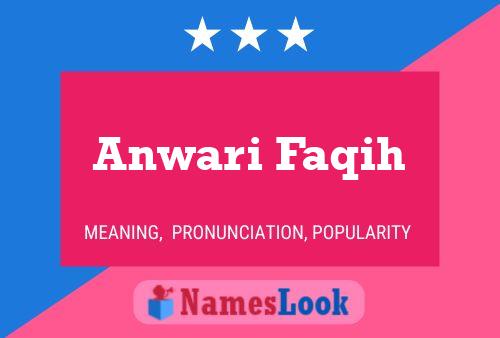 Anwari Faqih Namensposter