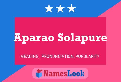 Aparao Solapure Namensposter