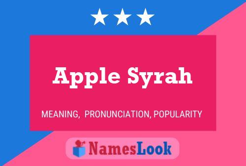 Apple Syrah Namensposter