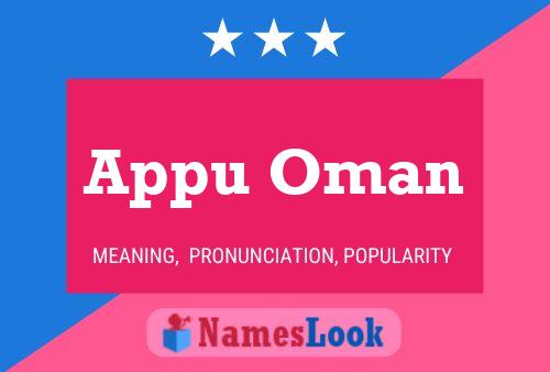 Appu Oman Namensposter