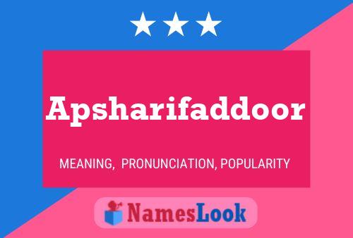 Apsharifaddoor Namensposter