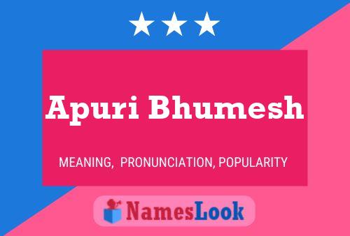 Apuri Bhumesh Namensposter