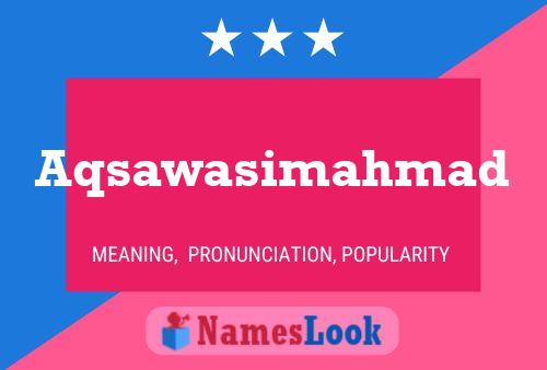 Aqsawasimahmad Namensposter