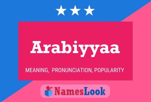 Arabiyyaa Namensposter