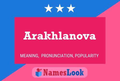 Arakhlanova Namensposter