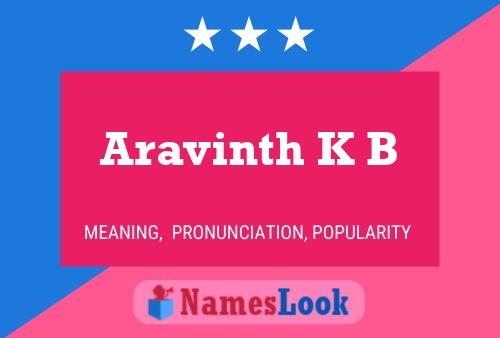 Aravinth K B Namensposter