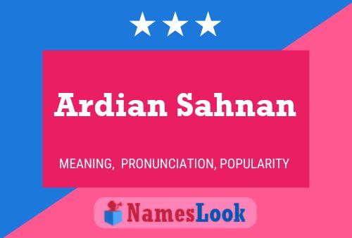 Ardian Sahnan Namensposter