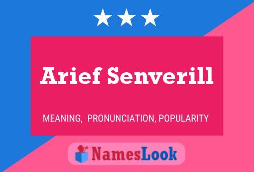 Arief Senverill Namensposter