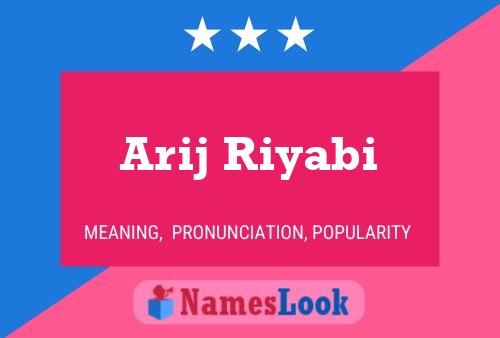 Arij Riyabi Namensposter