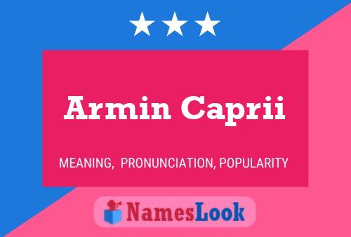 Armin Caprii Namensposter