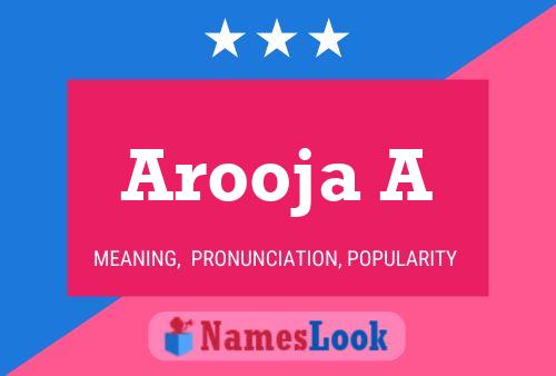 Arooja A Namensposter