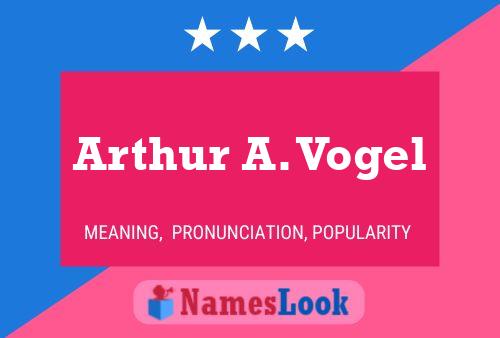 Arthur A. Vogel Namensposter