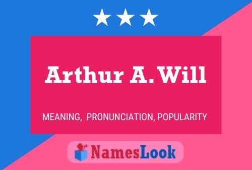 Arthur A. Will Namensposter