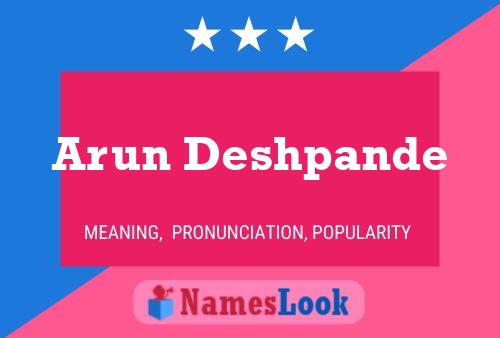 Arun Deshpande Namensposter