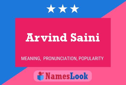 Arvind Saini Namensposter