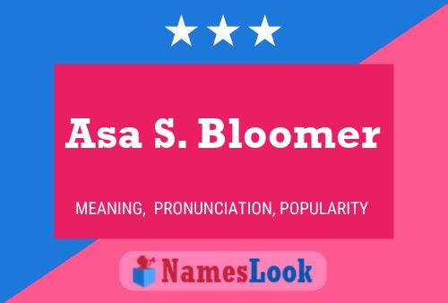 Asa S. Bloomer Namensposter