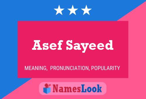 Asef Sayeed Namensposter