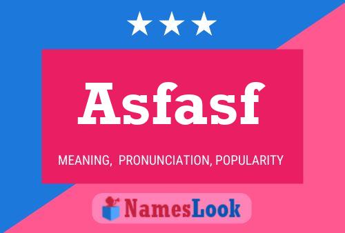 Asfasf Namensposter