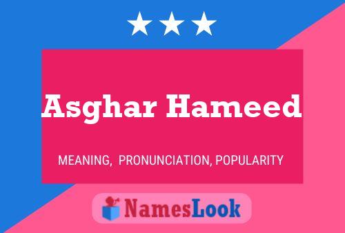 Asghar Hameed Namensposter