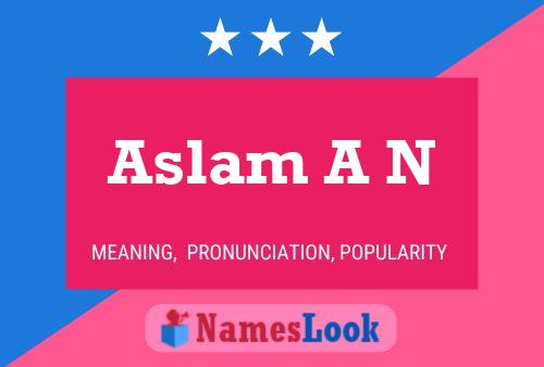 Aslam A N Namensposter