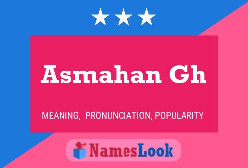 Asmahan Gh Namensposter