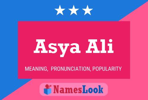 Asya Ali Namensposter