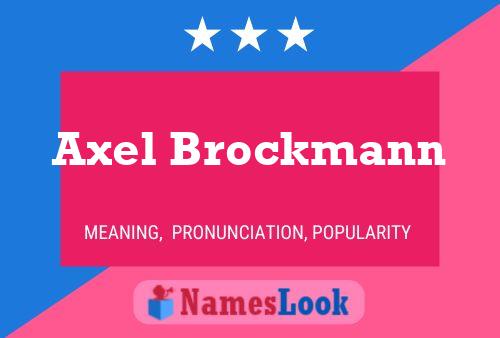 Axel Brockmann Namensposter