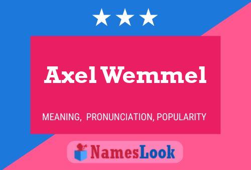 Axel Wemmel Namensposter