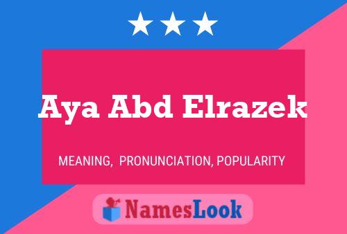 Aya Abd Elrazek Namensposter