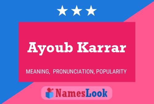 Ayoub Karrar Namensposter