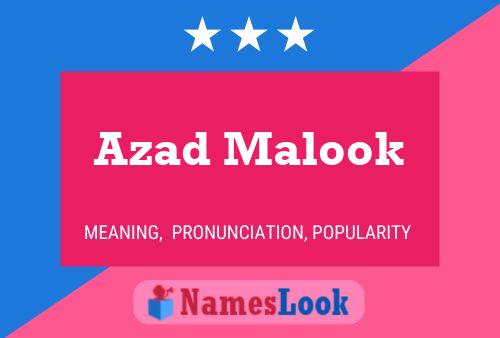 Azad Malook Namensposter