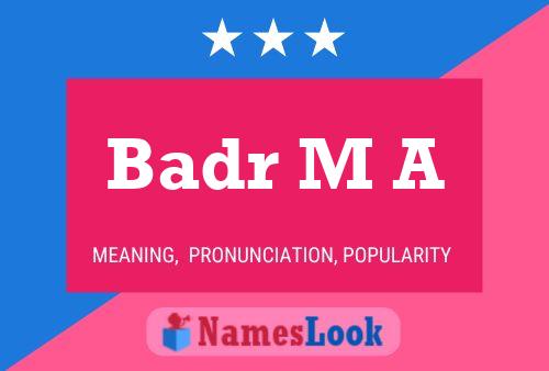 Badr M A Namensposter