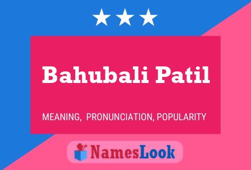 Bahubali Patil Namensposter