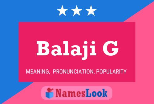 Balaji G Namensposter