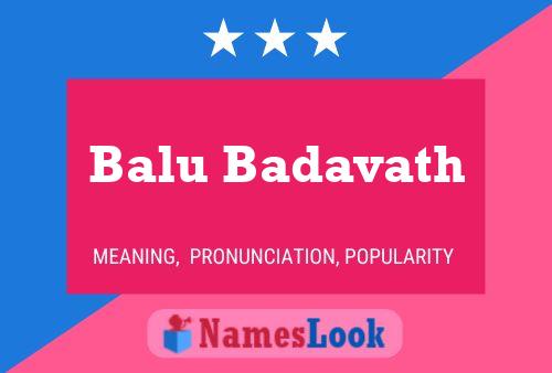 Balu Badavath Namensposter