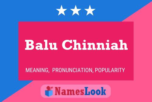 Balu Chinniah Namensposter