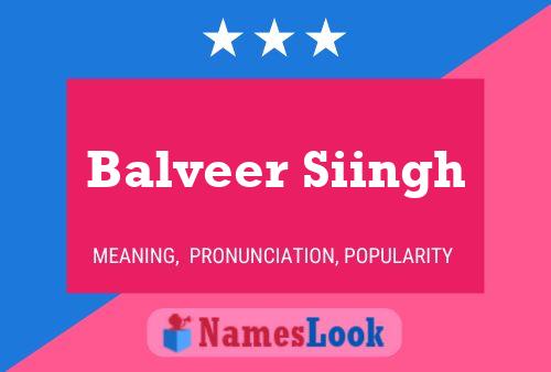 Balveer Siingh Namensposter