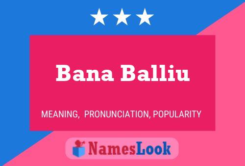 Bana Balliu Namensposter