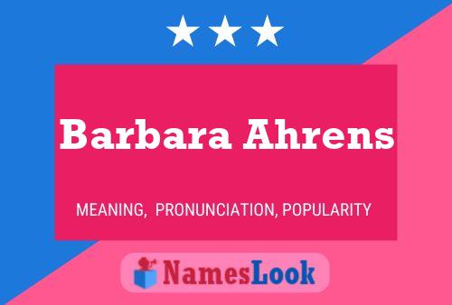 Barbara Ahrens Namensposter