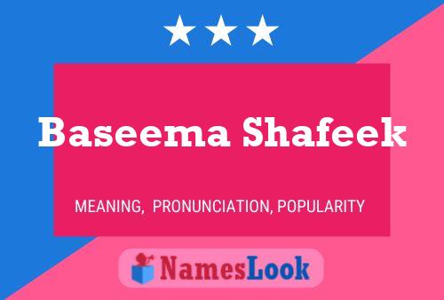 Baseema Shafeek Namensposter