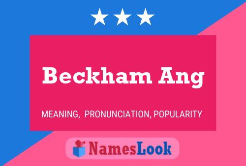 Beckham Ang Namensposter