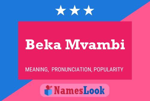 Beka Mvambi Namensposter