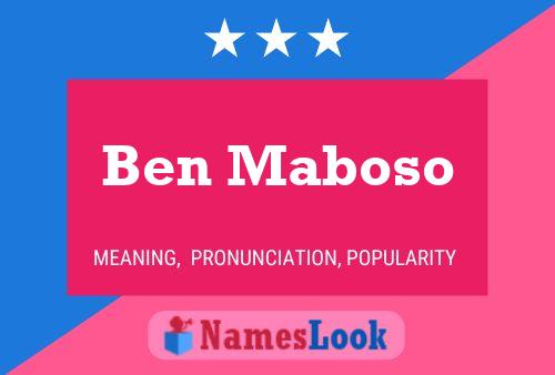 Ben Maboso Namensposter