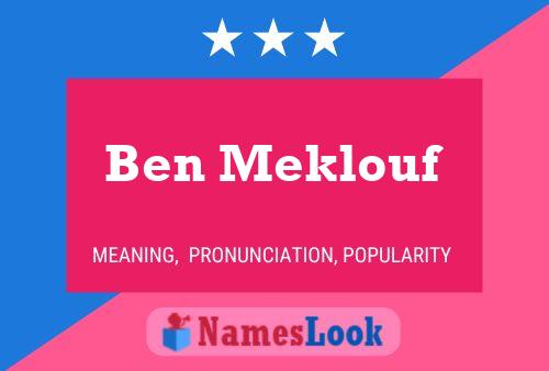 Ben Meklouf Namensposter