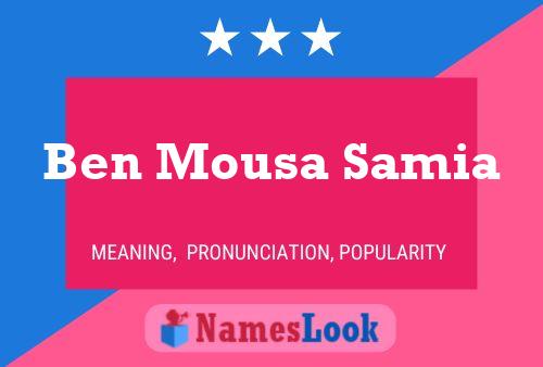 Ben Mousa Samia Namensposter