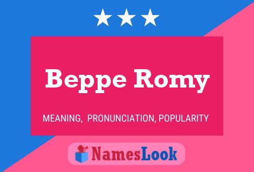 Beppe Romy Namensposter