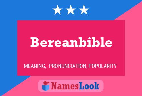 Bereanbible Namensposter